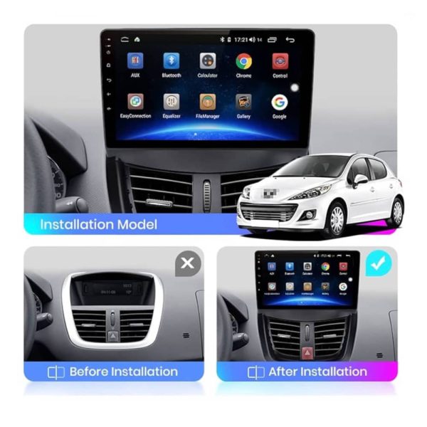 صفحه نمایش لمسی مانیتور اندروید پژو 207