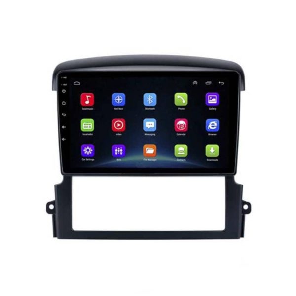 نمای جلوی مانیتور اندروید کیا سورنتو 2008 با طراحی مدرن و صفحه نمایش لمسی HD