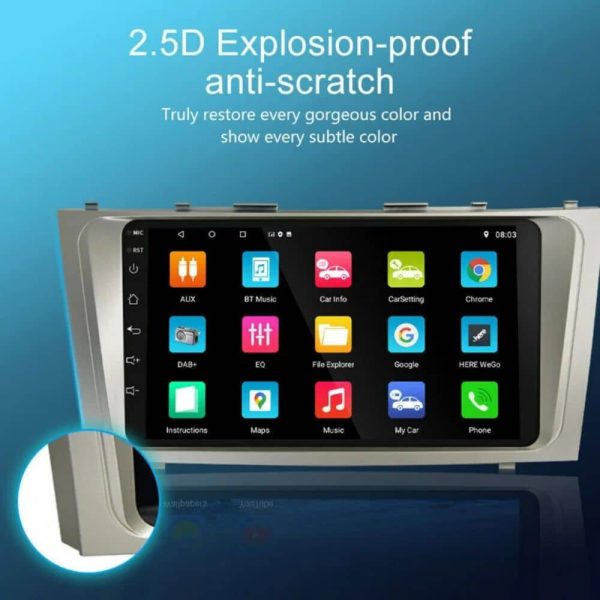 مانیتور اندروید تویوتا کمری 2007-2008 با نمایشگر لمسی HD