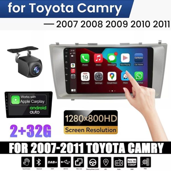 مانیتور اندروید تویوتا کمری 2007-2008 با نمایشگر فول تاچ