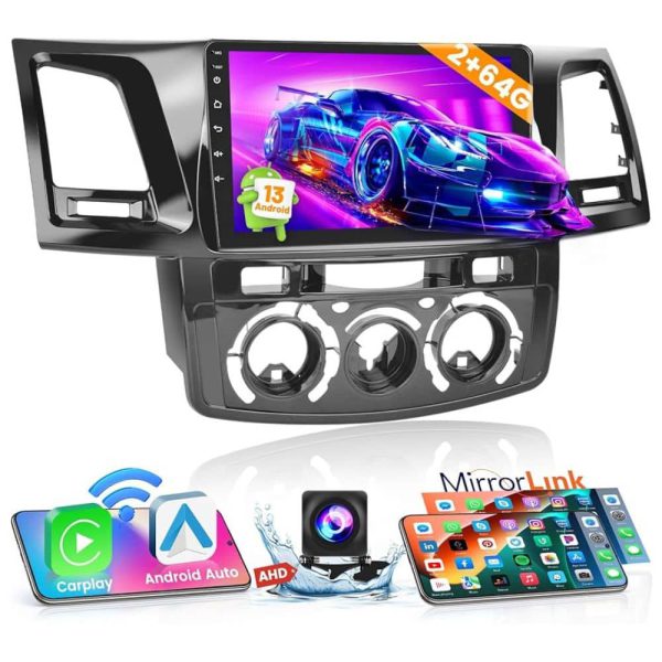 پشتیبانی از Apple CarPlay و Android Auto در مانیتور اندروید تویوتا هایلوکس 2008-2012