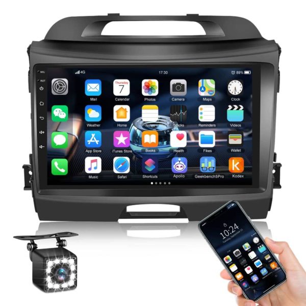 مانیتور اندروید کیا اسپورتیج 2010-2012 با پشتیبانی از Apple CarPlay و Android Auto