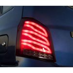 چراغ عقب پراید 111 دودی طرح S500 در حالت نصب شده روی خودرو
