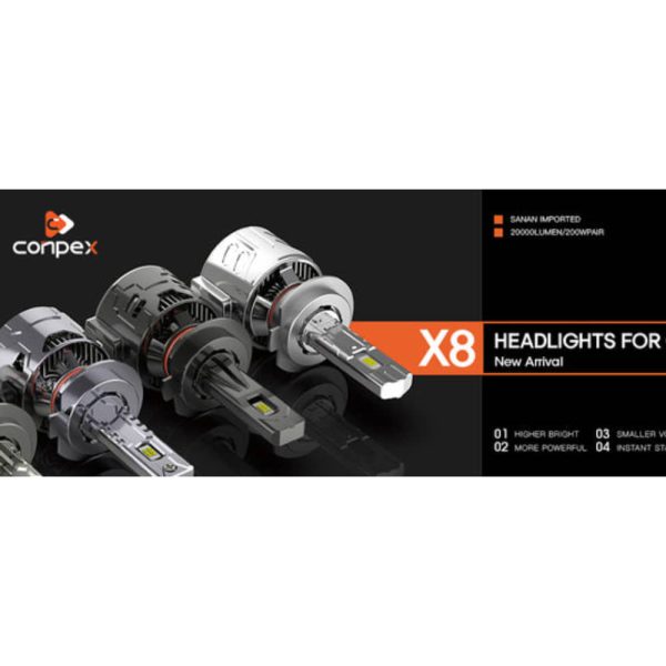 هدلایت کانپکس X8 نصب شده روی خودرو