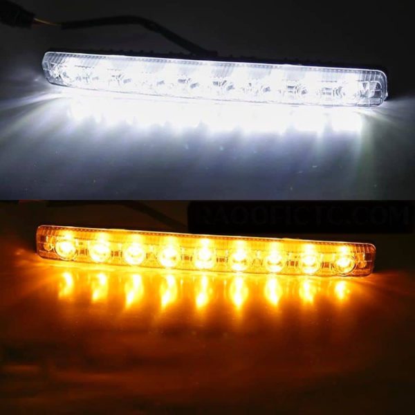 دیلایت کریستالی 9 لنز راهنمادار در حالت روشن با نور سفید LED