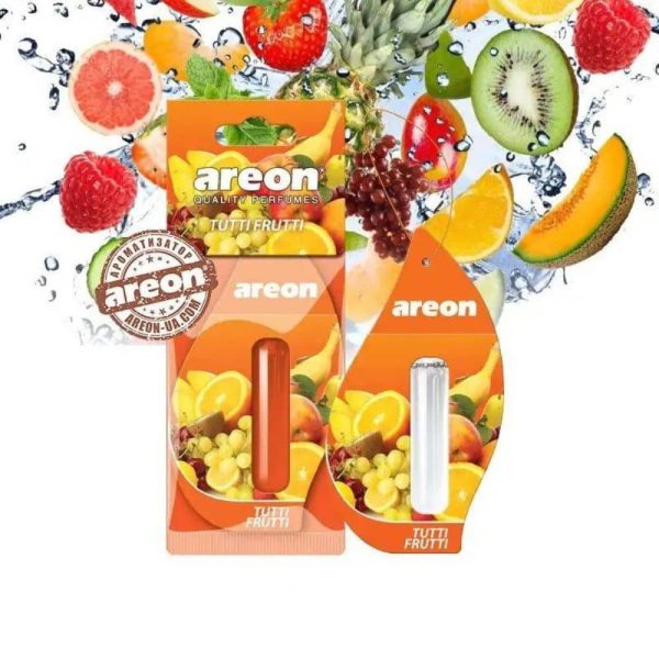 ست کامل خوشبو کننده مایع Areon TUTTI FRUTTI با طراحی میوه‌ای