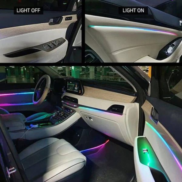 چراغ الوایر خودرو فیبر نوری Dream Light در حالت روشن