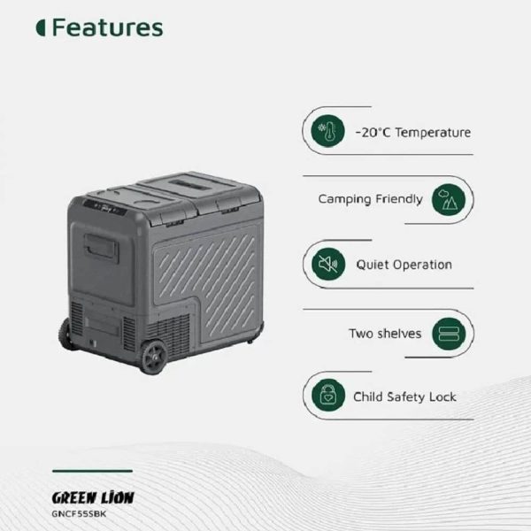 نمایشگر دیجیتال یخچال خودرو گرین لاین مدل GNCF55S