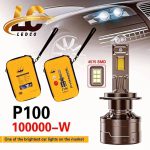 هدلایت P100 LEDCO پایه H7 مقایسه نور قبل و بعد