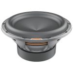 نمای زاویه‌دار ساب ووفر HERTZ MP250D2.3 با سوراند مقاوم و فریم آلومینیومی