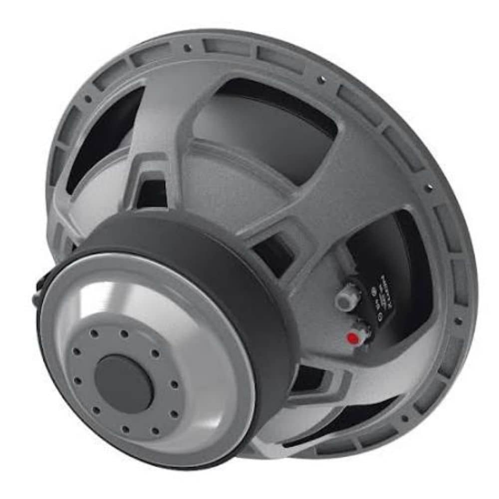 نمای زاویه‌دار ساب ووفر HERTZ MP300D2 با فریم آلومینیومی مستحکم