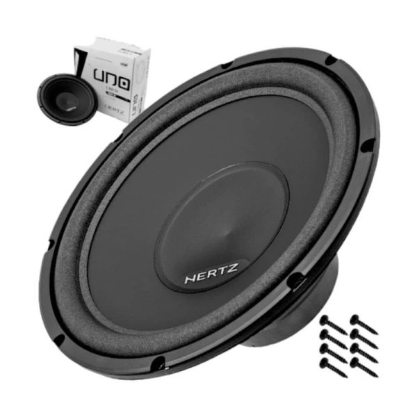 نمای زاویه‌دار ساب ووفر HERTZ S300S4 با فریم آلومینیومی مستحکم