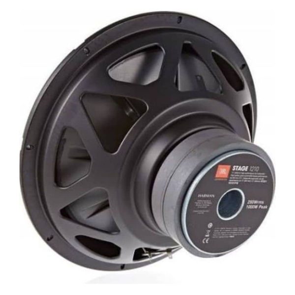 ساب ووفر JBL Stage 1210 نمای زاویه‌دار برای نمایش عمق و کیفیت ساخت