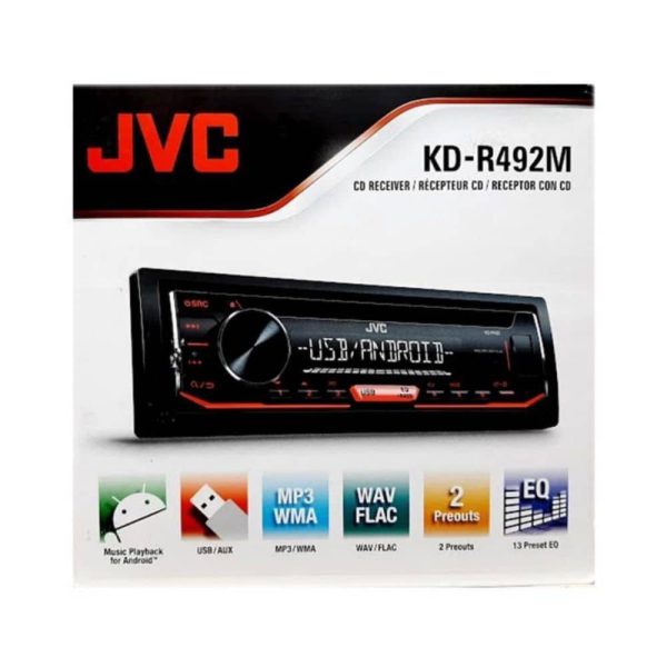 پخش خودرو JVC KD-R492M با نمایشگر روشن