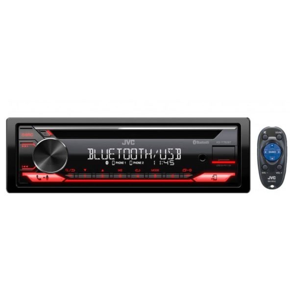 پخش خودرو JVC KD-T752BT با نمایشگر روشن و فعال