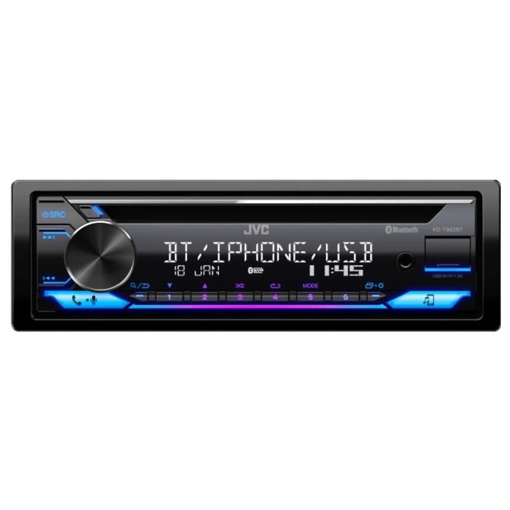 نمای جلو پخش خودرو JVC KD-T952BT پخش خودرو JVC KD-T952BT نمای روبرو با طراحی حرفه ای