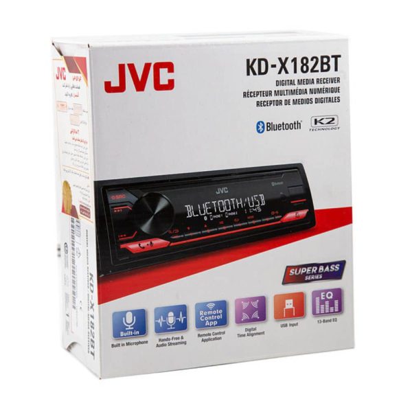 پخش خودرو JVC KD-X182BT با نمایشگر روشن