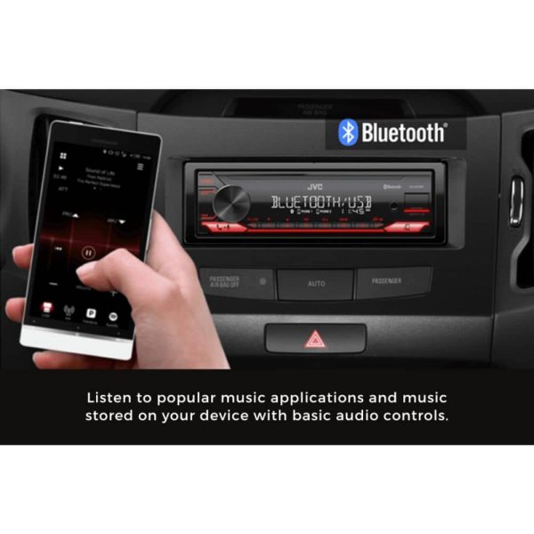 پخش خودرو JVC KD-X282BT نصب شده روی داشبورد خودرو