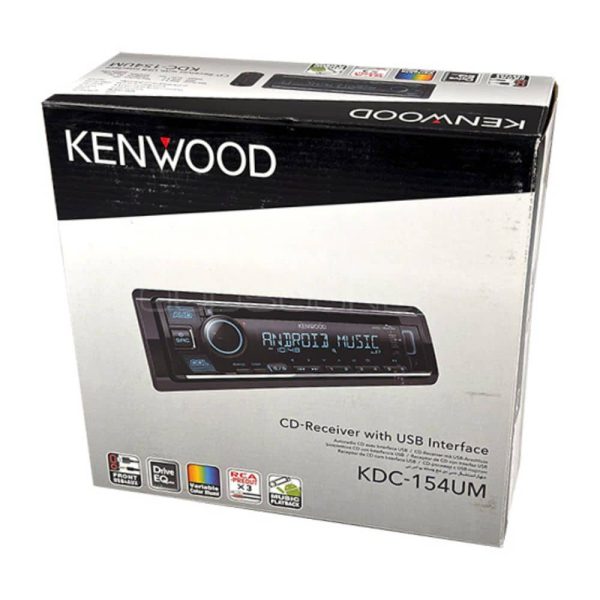 پخش خودرو Kenwood KDC-154UM نمایشگر روشن در حالت پخش موسیقی