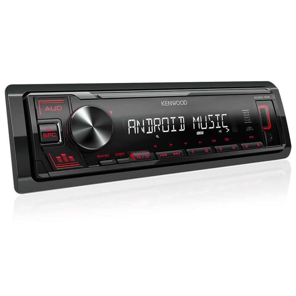 نصب پخش خودرو Kenwood KMM-105 پخش خودرو Kenwood KMM-105 نصب شده در داشبورد خودرو
