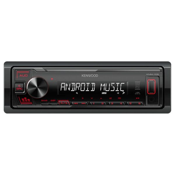 پخش خودرو Kenwood KMM-105 نمای کامل پنل جلو