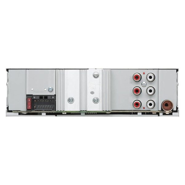 پخش خودرو Kenwood KMM-105M نمای پشت و سوکت‌های اتصال
