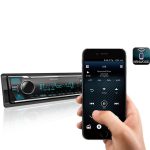 پخش خودرو Kenwood KMM-BT408 نمایشگر روشن در حالت بلوتوث