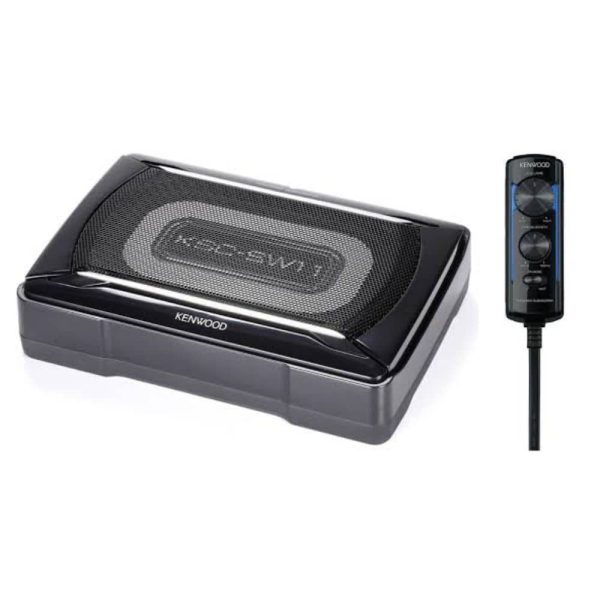 ساب باکس اکتیو kenwood KSC-SW11 نمای جلو و گریل محافظ