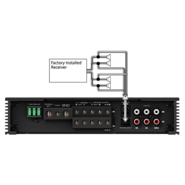 آمپلی فایر kenwood X8001-5 نصب شده در خودرو