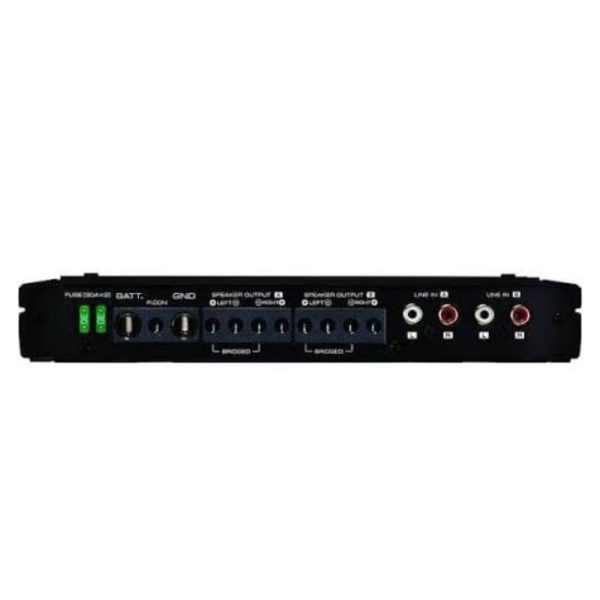 آمپلی فایر kenwood XH401-4 نمای اتصالات و ورودی‌ها