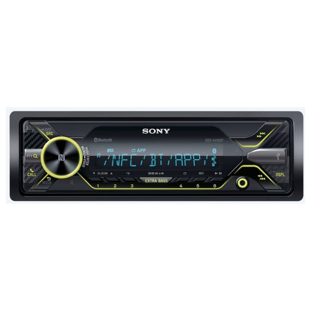نمای جلو پخش خودرو SONY DSX-A416BT پخش خودرو SONY DSX-A416BT نمای روبرو با طراحی حرفه ای