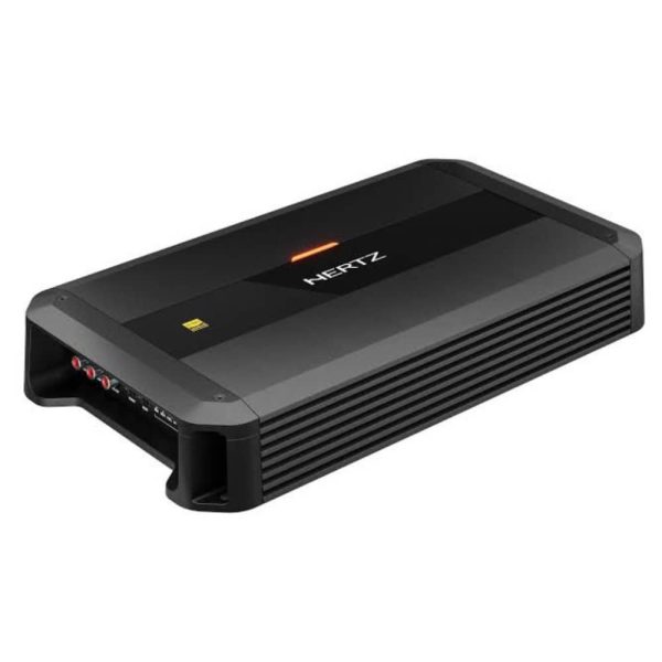 نمای زاویه‌دار آمپلی فایر HERTZ DP4.300 با هیت سینک آلومینیومی مقاوم