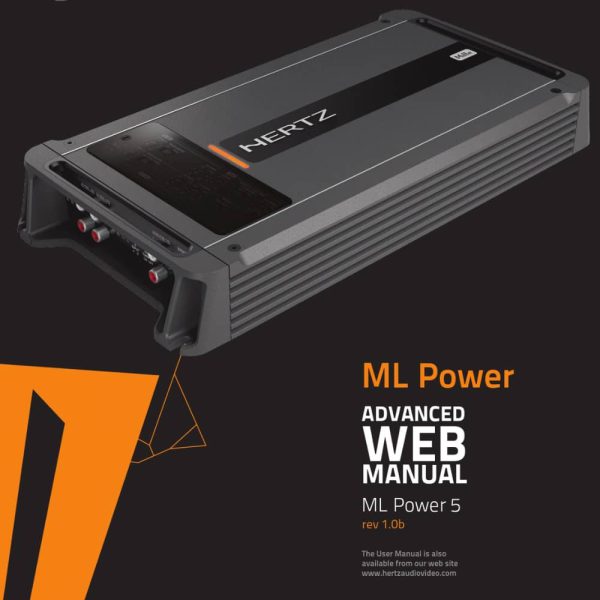 نمای زاویه‌دار آمپلی فایر HERTZ ML POWER 5D با هیت سینک آلومینیومی حرفه‌ای