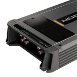 نمای زاویه‌دار آمپلی فایر HERTZ ML POWER4 با هیت سینک آلومینیومی حرفه‌ای