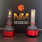 نمای زاویه‌دار هدلایت MZM D100 پایه H1 با بدنه آلومینیومی مقاوم