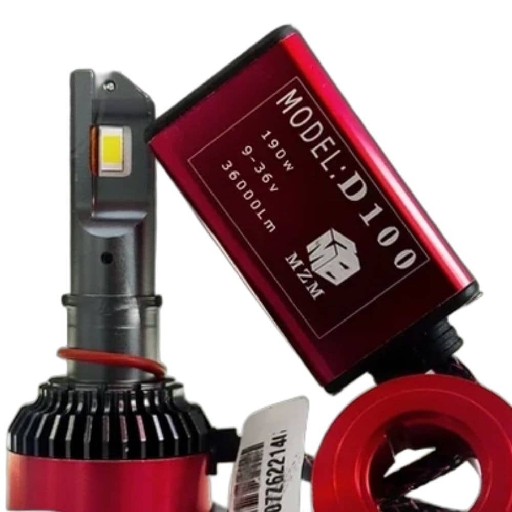 چیپ LED هدلایت MZM D100 چیپ LED هدلایت MZM D100 پایه H7 با نور سفید و پرتاب نور قوی