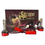 نمای زاویه‌دار هدلایت MZM D100 پایه H7 با بدنه آلومینیومی مقاوم