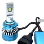 نمای زاویه‌دار هدلایت MZM D300 پایه 9005 با بدنه آلومینیومی و سیستم خنک کننده