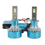 چیپ LED هدلایت MZM D300 پایه H1 با نور سفید و پرتاب نور قوی
