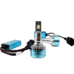 نمای زاویه‌دار هدلایت MZM D300 پایه H11 با بدنه آلومینیومی و سیستم خنک کننده