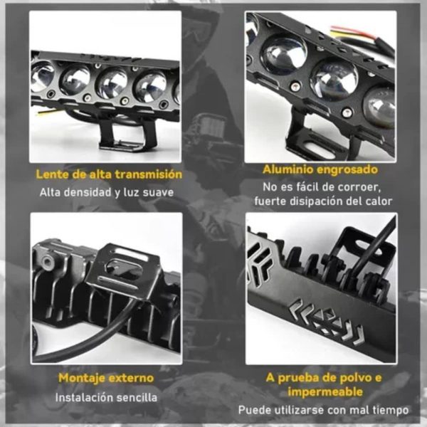 چراغ پروژکتور 5 لنز دیلایت دار با دیلایت LED جذاب