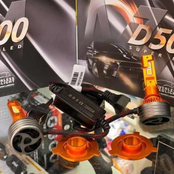 هدلایت D500 MZM پایه H4 با سیستم خنک کننده و نصب آسان خودرو