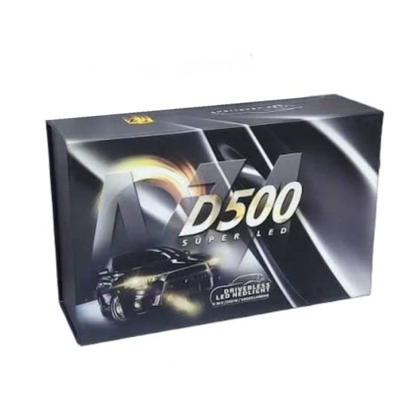چیپ LED هدلایت D500 MZM پایه H4 با نور سفید شفاف و پرتاب نور بالا